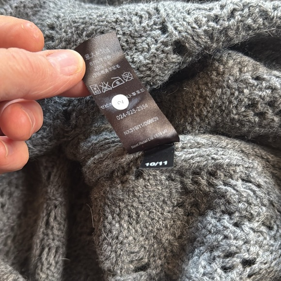 Next Lacy Knit dress gray heather wool alpaca blend soft stretchy beautiful 36 8 - Picture 7 of 8
